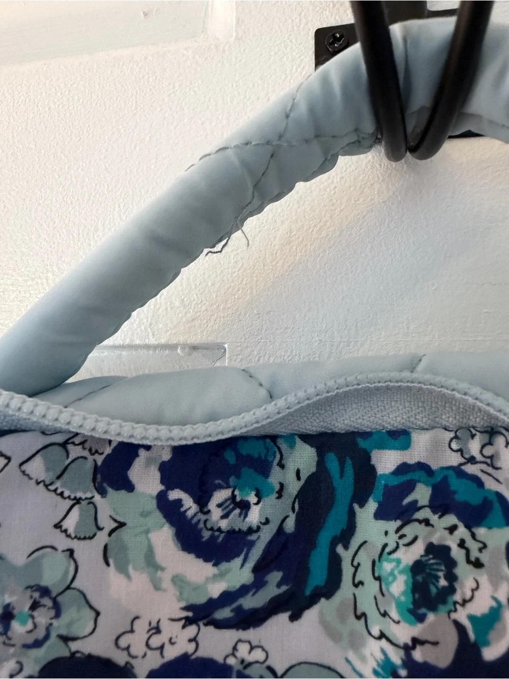 Vera Bradley laptop sleeve light, blue quilted laptop bag handles no strap